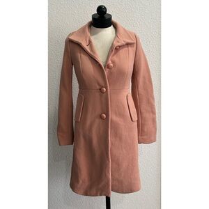 J. Crew Women’s Overcoat Wool Blend Top Coat Jacket Size 0 Blush Pink Lady Day